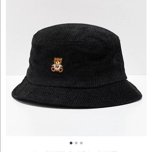 BLACK TEDDY BEAR BUCKET HAT